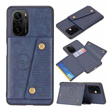 Xiaomi Mi 11i - Glat beskyttelsescover med kortholder Mörkblå