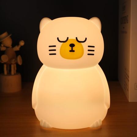 Kissan yövalo lapsille: Vaihtuva silikoni pehmeä vauvan yövalo USB-ladattavalla Kawaii-lastenhuoneen lampulla huoneen sisustukseen - Lahjat lapsille