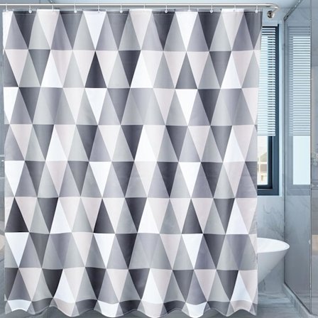 Bruseforhæng til badeværelse, skimmelresistent forhæng i polyesterstof, tung søm, badekarforhæng med 12 gardinringe, kroge 180x200cm