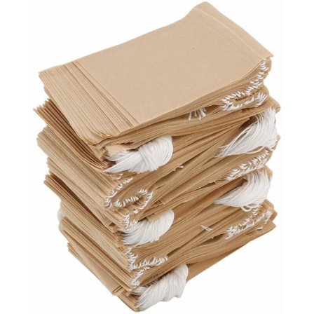 500 Pakke Te-filterposer, Engangs Teposer i Papir med Snøring til Løs Te, Kaffe (Farge )