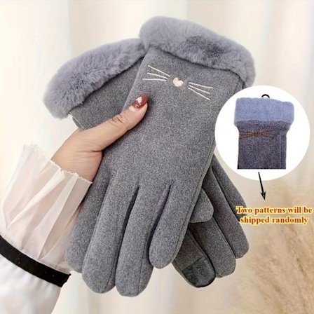 1 Par Dame Vinter Utendørs Sykling Koreansk Stil Sport Ridning Tykke Berøringsskjerm Hansker [DB]