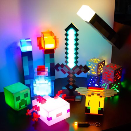 Hot Sale Minecraft Uppladdningsbar Nattlampa | Röd Mineral LED Sänglampa, Spelinredning, Perfekt Present för Fans