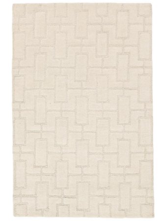 Geometric Small Alley Rug - Ivory White 140X200 Wool, Classic Style