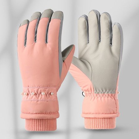Kvinder Plys Handsker Snowboard Ski Handsker MØRK PINK