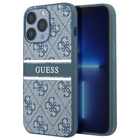 Skal till iPhone 13 Pro med tryck och Monochrome Stripe Luxury Guess Light Blue