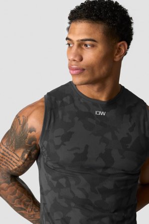 Sculpt Seamless Graphic Tank Top M Iron Grey