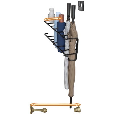 Vægmonteret paraplyholder, ingen boring påkrævet S