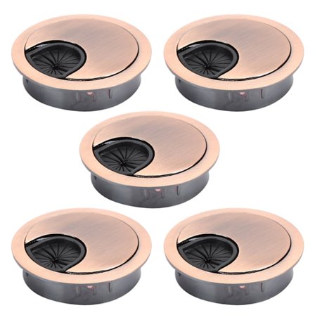 Zinklegering 5 stk. Skrivebord Trådhul Dækning Bord Gennemføring Åbningsdiameter 50 mm Rød Bronze