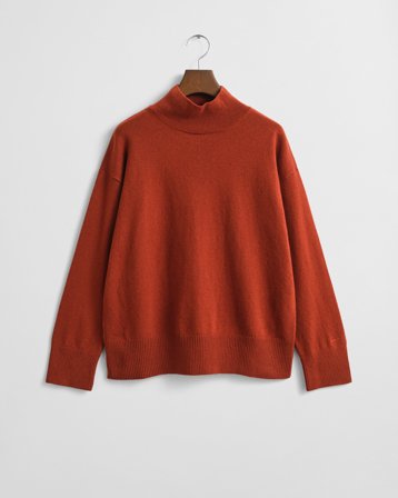 GANT Damen Superfine Lambswool Rollkragenpullover (L) Braun