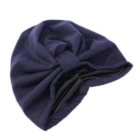 Turban Med 2 Lager Hijabi Satin Bomull Flera Färger Blue One Size