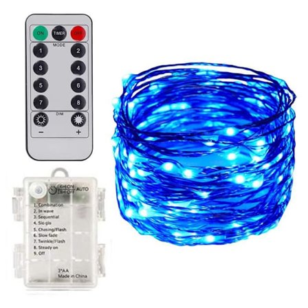 LED Ljuslist - TD - 100 LEDs - 10M - Fjärrkontroll - Vattentät Batteridriven