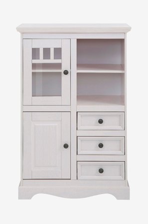 Loft24 - Highboard Melissa Vertico 1 glassdør/1 tredør - Hvit - Skap - Fra Homeroom