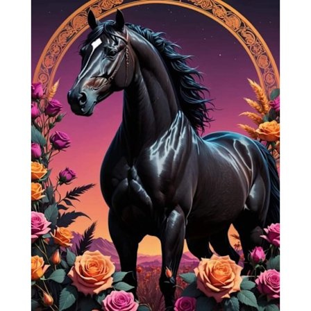 Svart Häst Affisch A4