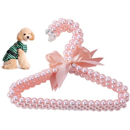 4-pack Pet Pearl Hanger Plastpärlor Anti-Slip Beaded Hanger Ba