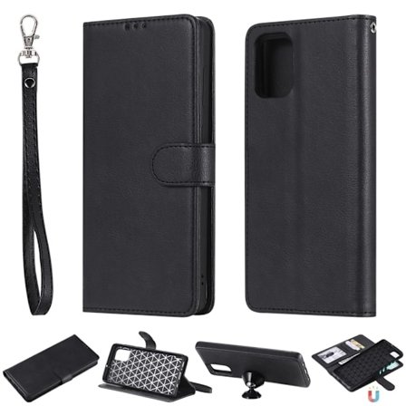 Kompatibel med Samsung Galaxy A71 4g - 2-i-1 magnetisk beskyttelse / pungbeskyttelse - Sort Sort Sort