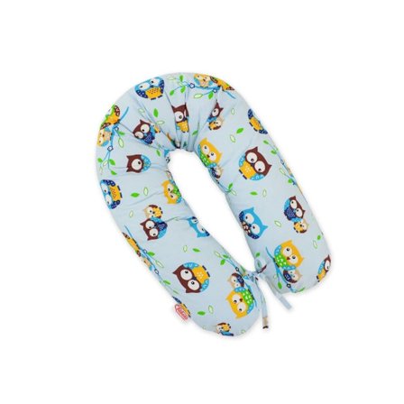 Längre gravidkudde för gravida kvinnor att sova i + avtagbart överdrag - Blue Owls_MGF