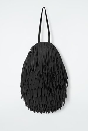 COS Women's Fringed Clutch Bag in Black