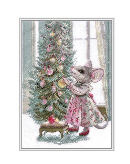 Stickpackung Bild Maus in der Weihnachtszeit - Riolis