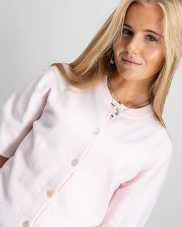 RYVLS Cloé Soft Knit S/S Cardigan Vaaleanpunainen Villapuserot Tytöt - Kids Brand Store