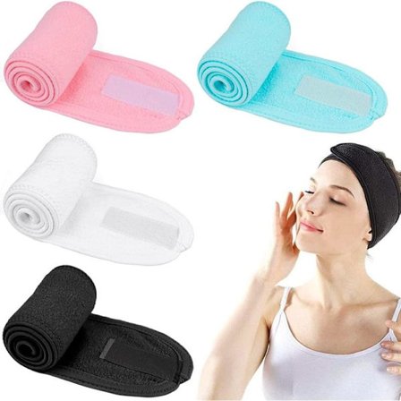 Sæt med 4 makeuppandebånd, hårbånd til kvinder, vaskbart hårbånd til makeup