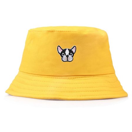 Bucket Hat Dog Brodeerattu KELTAINEN