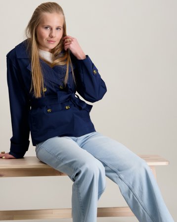 RYVLS Sthlm Belted Trench Niebieski Kurtki Dziewczyna - Kids Brand Store