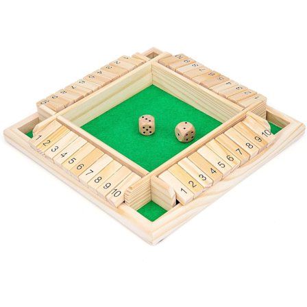 Lukk Boksen Spill, Lukk Boksen Spill med 2 Terninger, Trebrettspill Mattespill Kompatibelt med Barn Voksne 3 4 5 Foreldre og Barnefest