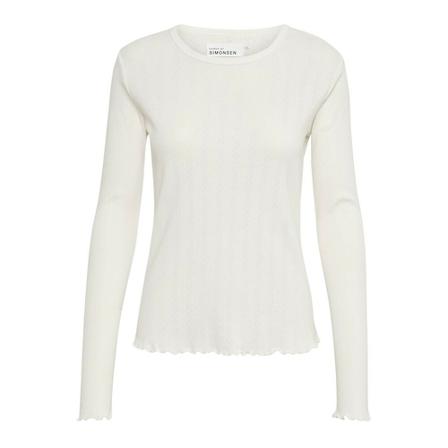 Karen by Simonsen Karen By Simonsen Carrykb Ls Oneck Toppe & T-Shirts 10103859 Egret Hvid, Dame