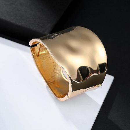 Brede armbånd Minimalistiske legering Gullfarge armbånd Dametilbehør [GGL] Bright Gold