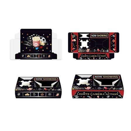 24 stk. Filmaften Snackbakker Popcorn Mad Drikkeholder Biograf Festartikler