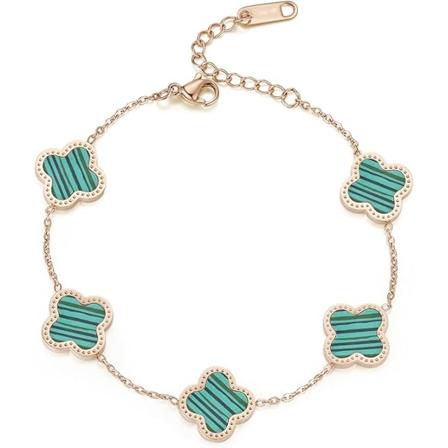 Dam Armband i Titanstål, Enkel Design Stil, Lyckoblad Smycken, Flickor och Kvinnors Smyckesgåvor .