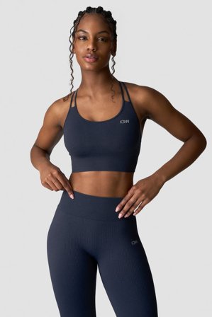 Ribbed Define Seamless Sports Bra Navy