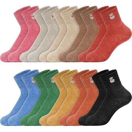 10 Par Sokker Elastiske Ankelhøje Bomuldssokker Æstetiske Sokker Søde Sokker Letvægts Lave Sokker til Kvinder Piger, 01