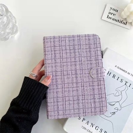 Stilrent fodral för iPad mini 6 8,3 tum med lila flätad rem och spänne