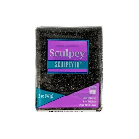 Sculpey polymerlera 57 g - glittersvart