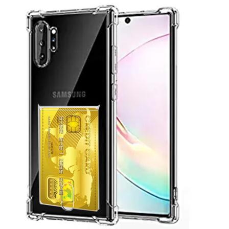 Stilrent Skal Med Kortfack - Samsung Galaxy Note 10 Plus Transparent/genomskinlig