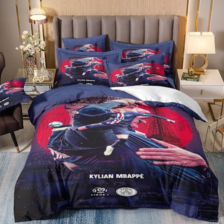 3D digitaltryk VM fans fodbold mbappe tredelt sengetøjssæt