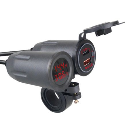 Dubbel USB PD QC3.0 Vattentät Snabbladdning Bil Motorcykel Laddare Uttag Adapter