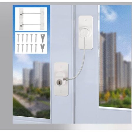 2 stk. SIKKERHED Vindue børn, Sikkerhedslås til PVC-vinduer med nøgler, børnesikkerhedslås til køleskab køleskab køleskab skab garderobe