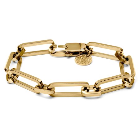 Cedric Amager Gold-Tone Cable Chain Bracelet for Men - Steel bracelets