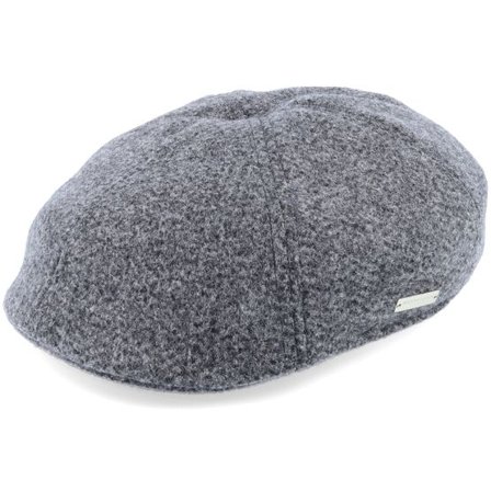 Seeberger - Grå flatcap Keps - Ivy Cap In Wool-mix Fabric Smoke Gray Flat Cap @ Hatstore