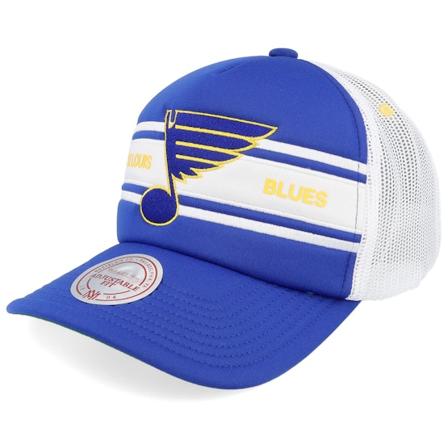 Mitchell & Ness - NHL Sininen trucker Lippis - St. Louis Blues Sideline Vintage Blue/White Trucker @ Hatstore