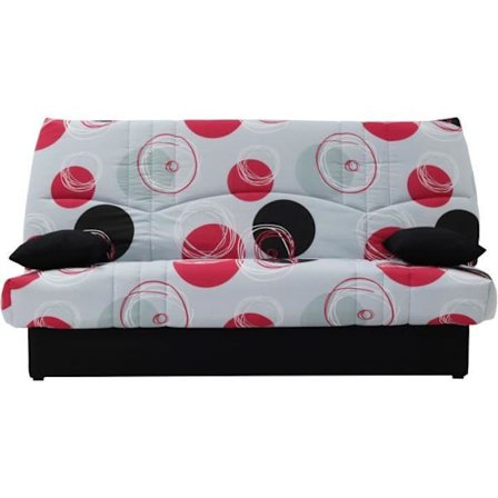 Muunneltava 3 hengen cli-clac sohva - Harmaa Planeetta-kuosisavu - L 190 x P 92 cm - DREAM - Nykytyylinen