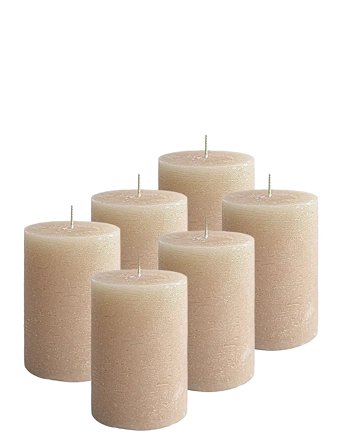 Kunstindustrien Rustic Pillar Candles - Beige - 7X10CM