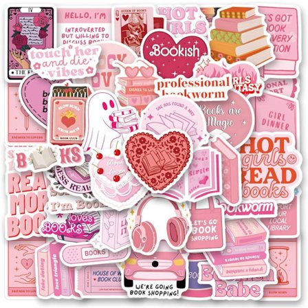 60-pak Rosa Bogmærker, Æstetiske Mærkater, Boggaver til Kvinder, Piger, Bogelskere, Gaver til Voksne