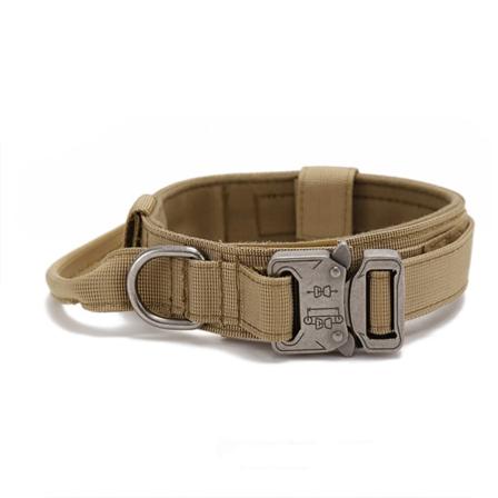Taktisk nylon hundekrage - justerbar (med kontrolhåndtag)