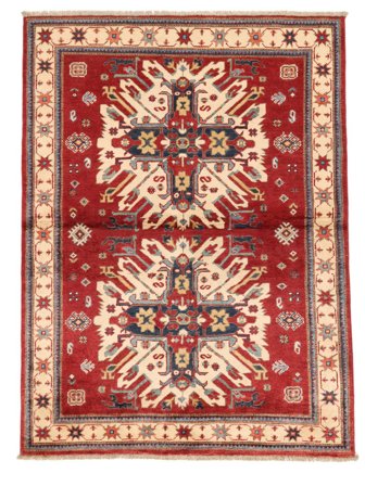 Tapete Kazak Fine 118X160 Vermelho Escuro/Castanho (Lã, Afeganistão)