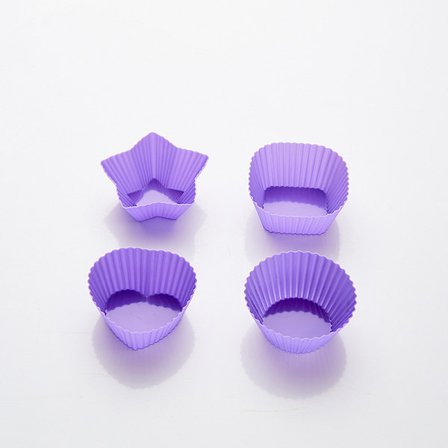 4 Stk/Sæt Mini 4 Styles Form Silikone Muffin Kage Bageforme