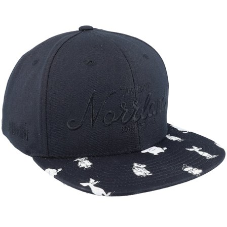 SQRTN - Great Norrland Mumin All Black Snapback Snapback Black Cap - @ Hatstore