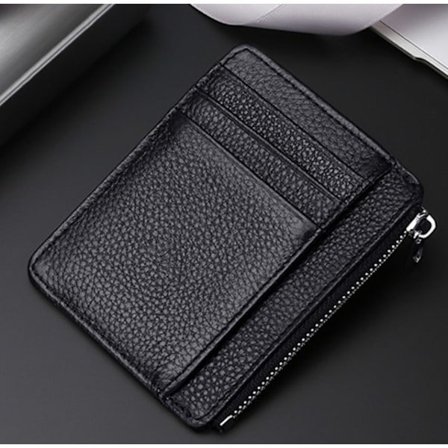 Kortholder Dame Mode Tynd Kortholder Lille Møntpung Japansk Simpel Flere Kortpladser ID Taske sort